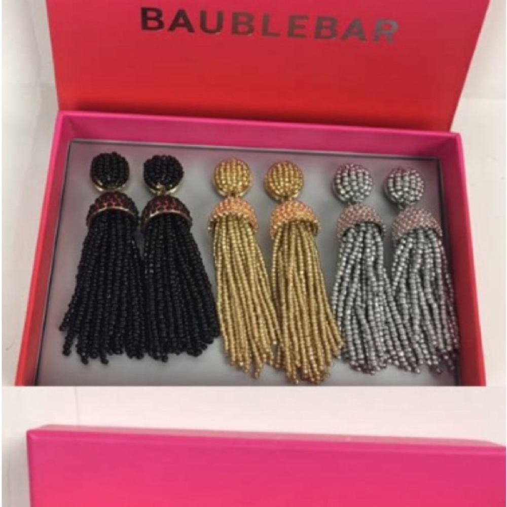BaubleBar BLACK Dangling Earrings